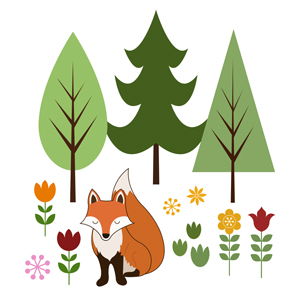 Scandinavian style fox illustration